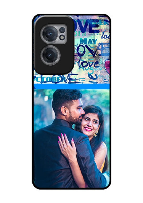 OnePlus Nord CE 2 5G Custom Glass Mobile Case - Colorful Love Design