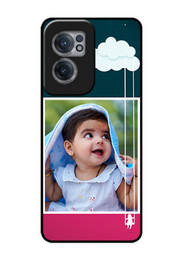 OnePlus Nord CE 2 5G Custom Glass Phone Case - Cute Girl with Cloud Design