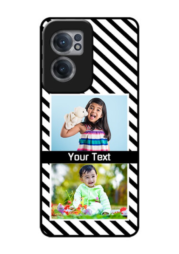 OnePlus Nord CE 2 5G Photo Printing on Glass Case - Black And White Stripes Design