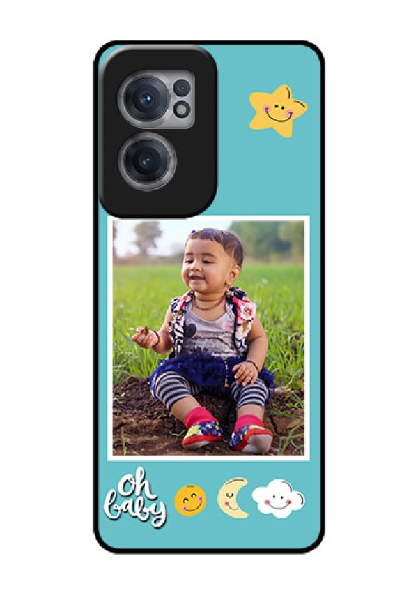 OnePlus Nord CE 2 5G Personalized Glass Phone Case - Smiley Kids Stars Design