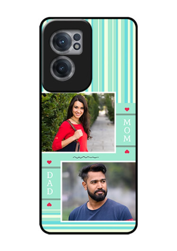 OnePlus Nord CE 2 5G Custom Glass Phone Case - Mom & Dad Pic Design