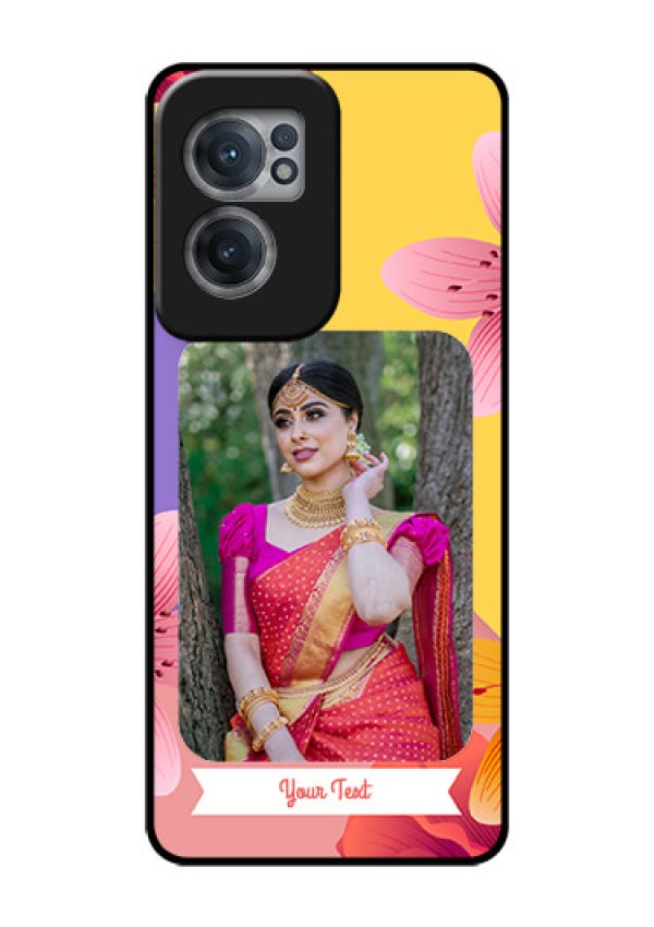 OnePlus Nord CE 2 5G Custom Glass Mobile Case - 3 Image With Vintage Floral Design