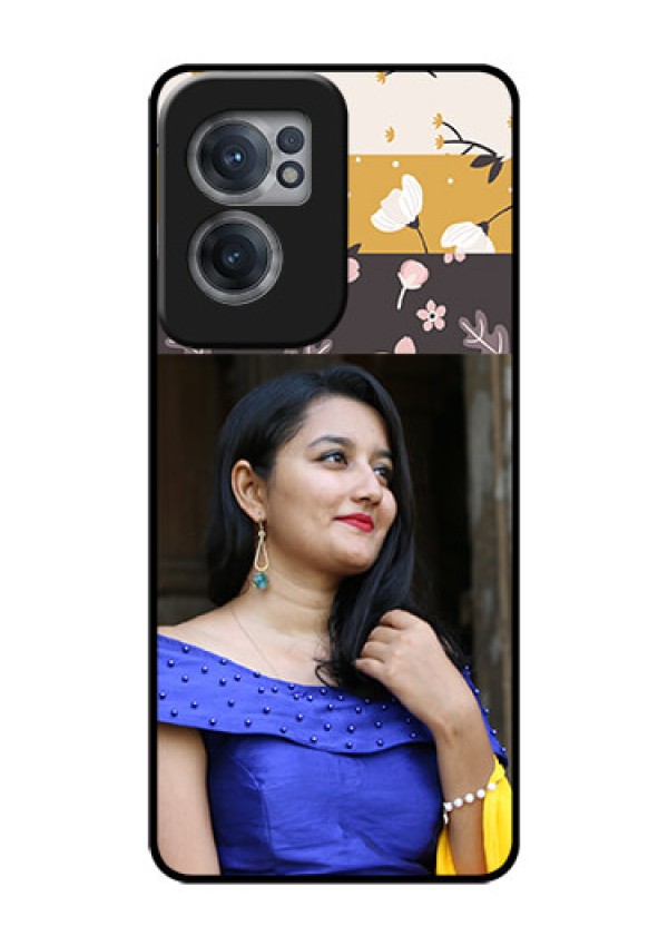 OnePlus Nord CE 2 5G Custom Glass Phone Case - Stylish Floral Design