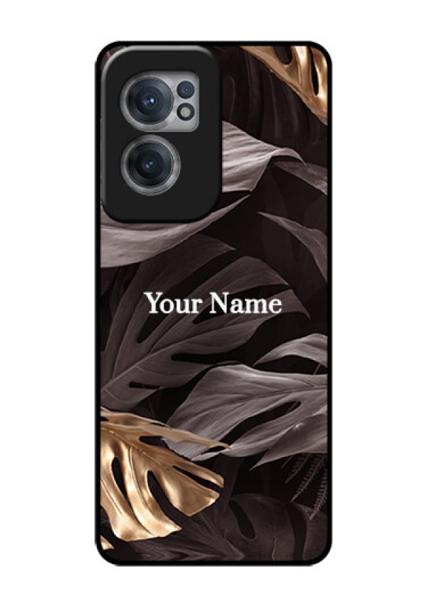 OnePlus Nord CE 2 5G Personalised Glass Phone Case - Wild Leaves digital paint Design