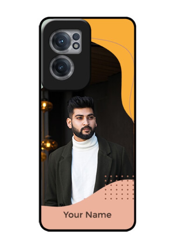 OnePlus Nord CE 2 5G Personalized Glass Phone Case - Tri-coloured overlay design