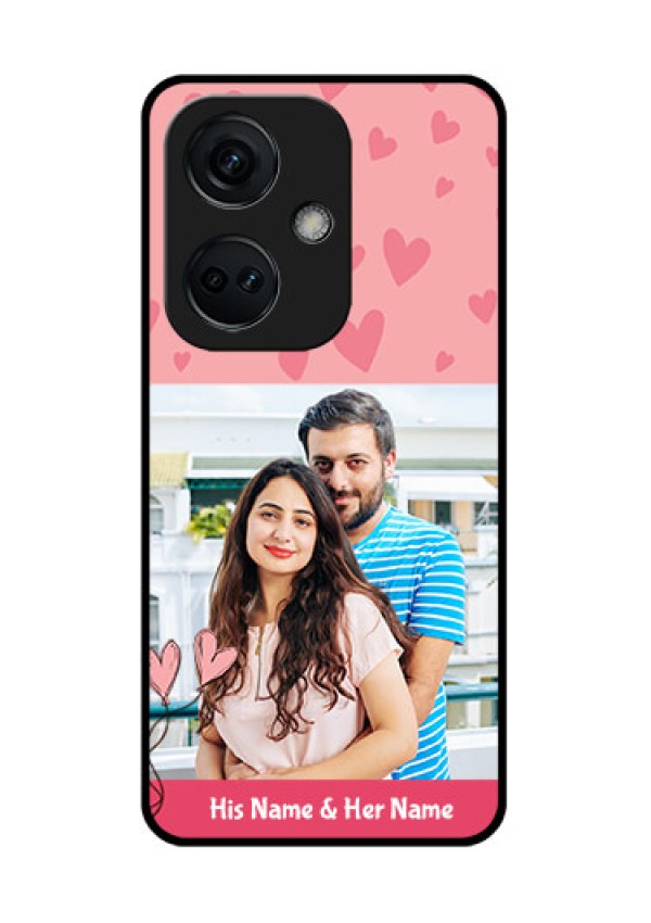 OnePlus Nord CE 3 5G Personalized Glass Phone Case - Love Design Peach Color