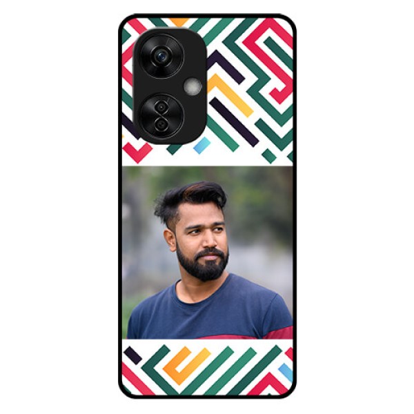 OnePlus Nord CE 3 Lite 5G Personalized Glass Phone Case - Colorful Maze Pattern Design OnePlus Nord CE 3 Lite 5G Personalized Glass Phone Case - Colorful Maze Pattern Design