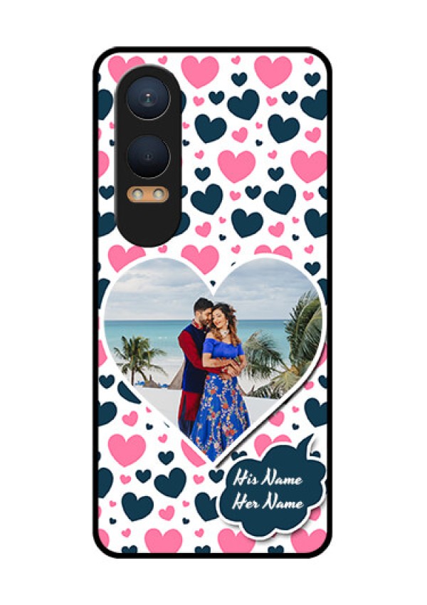 OnePlus Nord Ce 4 Lite 5G Custom Glass Phone CasePink and Blue Heart Design