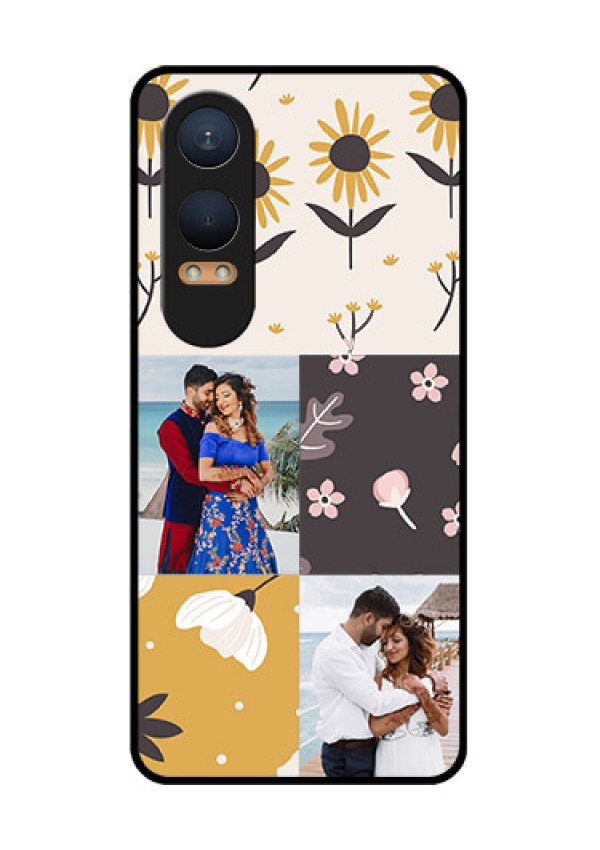 OnePlus Nord Ce 4 Lite 5G Custom Glass Phone Case3 Images With Floral Design