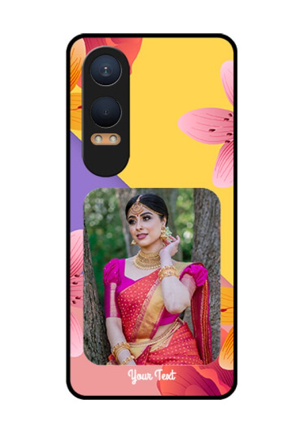 OnePlus Nord Ce 4 Lite 5G Custom Glass Phone Case3 Image With Vintage Floral Design