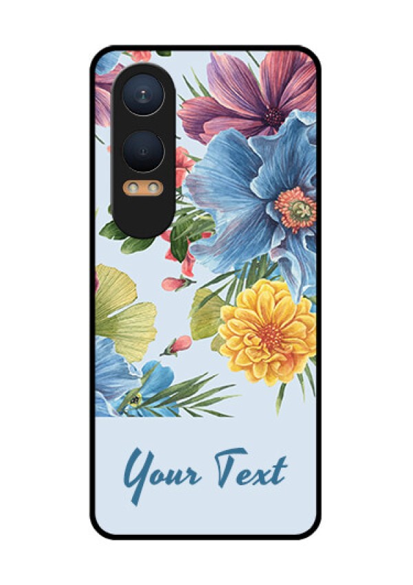 OnePlus Nord Ce 4 Lite 5G Custom Glass Phone CaseStunning Watercolored Flowers Painting Design