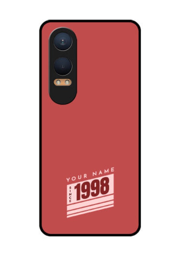 OnePlus Nord Ce 4 Lite 5G Custom Glass Phone CaseRed Custom Year Of Birth Design