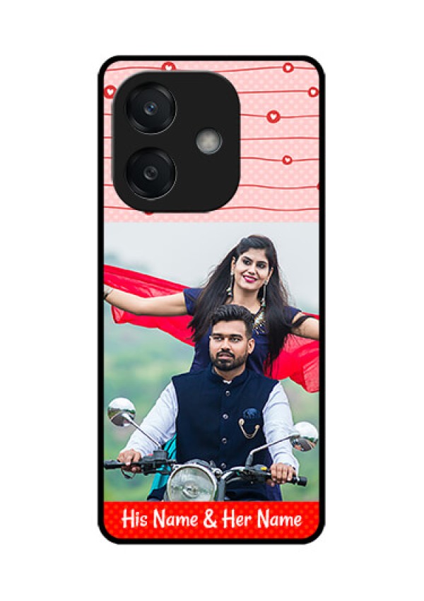 Oppo A3 5G Custom Glass Phone CaseRed Pattern Case Design
