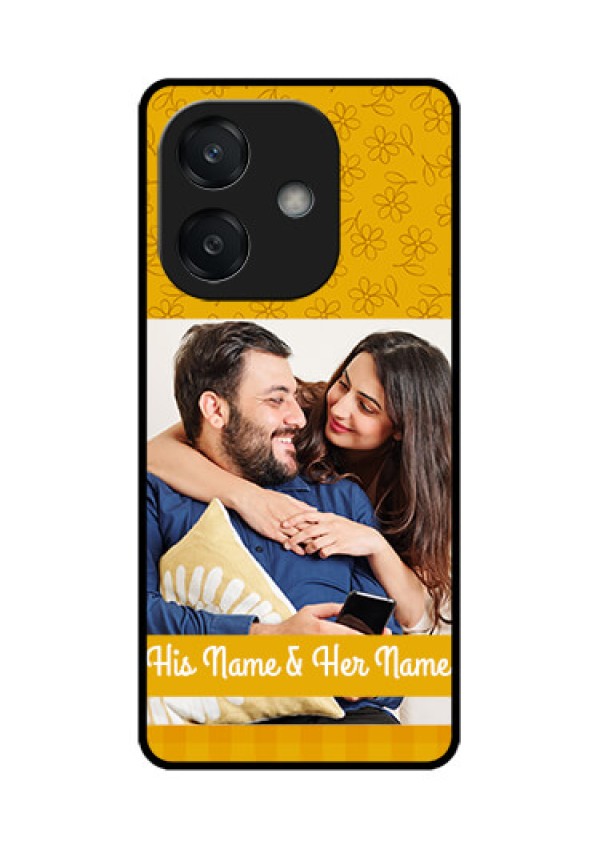Oppo A3 5G Custom Glass Phone CaseYellow Floral Design