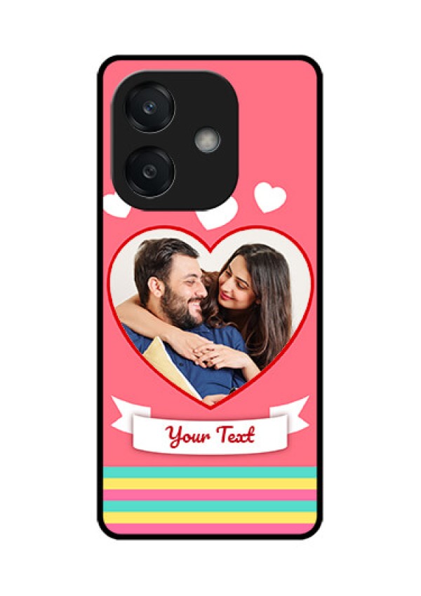 Oppo A3 5G Custom Glass Phone CaseLove Shapes Doodle Design