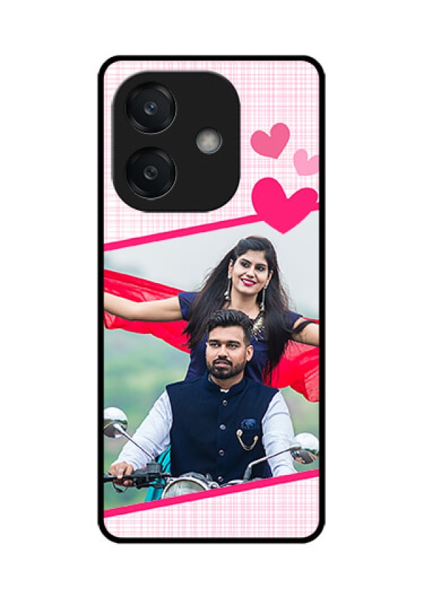 Oppo A3 5G Custom Glass Phone CaseLove Shape Heart Design