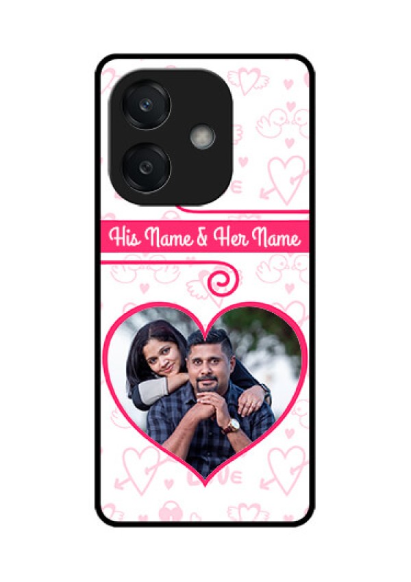 Oppo A3 5G Custom Glass Phone CaseHeart Shape Love Design