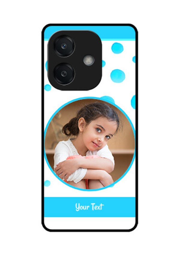 Oppo A3 5G Custom Glass Phone CaseBlue Bubbles Pattern Design
