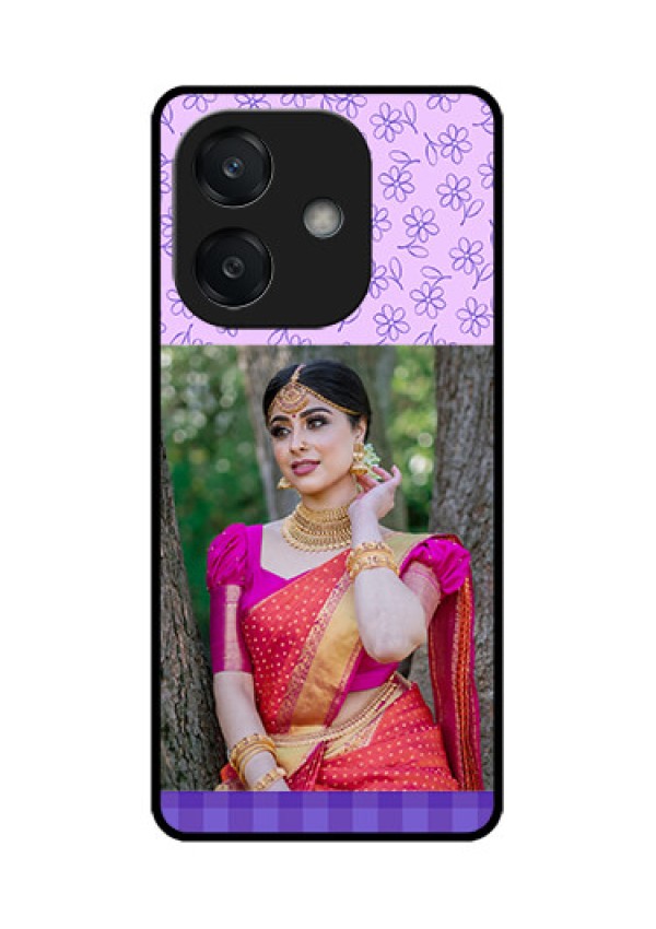 Oppo A3 5G Custom Glass Phone CasePurple Floral Design
