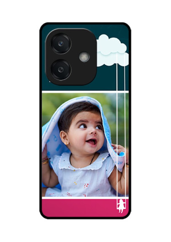 Oppo A3 5G Custom Glass Phone CaseCute Girl With Cloud Design