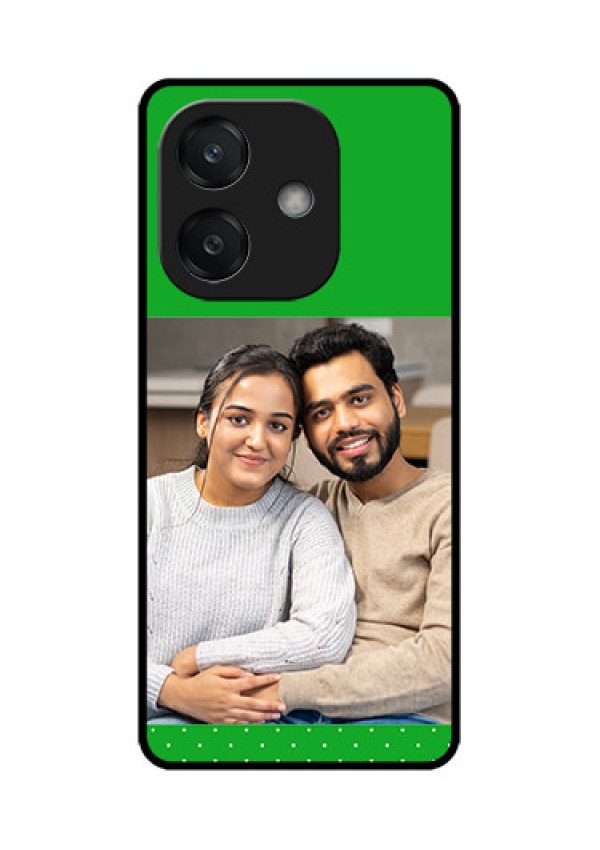 Oppo A3 5G Custom Glass Phone CaseGreen Pattern Design