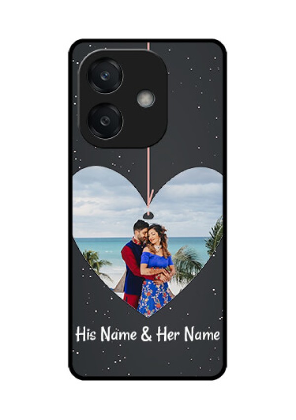 Oppo A3 5G Custom Glass Phone CaseHanging Heart Design