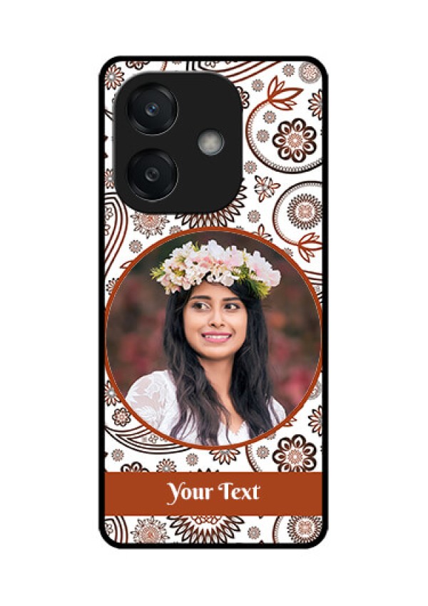 Oppo A3 5G Custom Glass Phone CaseAbstract Flower Design
