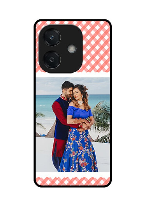 Oppo A3 5G Custom Glass Phone CasePink Pattern Design