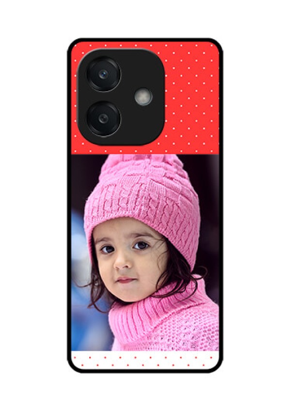 Oppo A3 5G Custom Glass Phone CaseRed Pattern Design