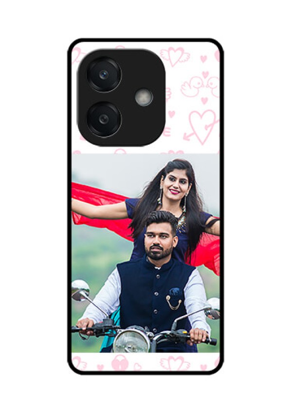 Oppo A3 5G Custom Glass Phone CasePink Flying Heart Design