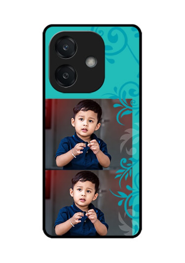Oppo A3 5G Custom Glass Phone CaseWith Photo And Green Floral Design