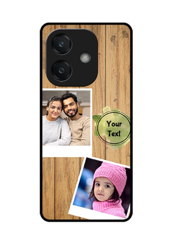 Oppo A3 5G Custom Glass Phone CaseWooden Texture Design