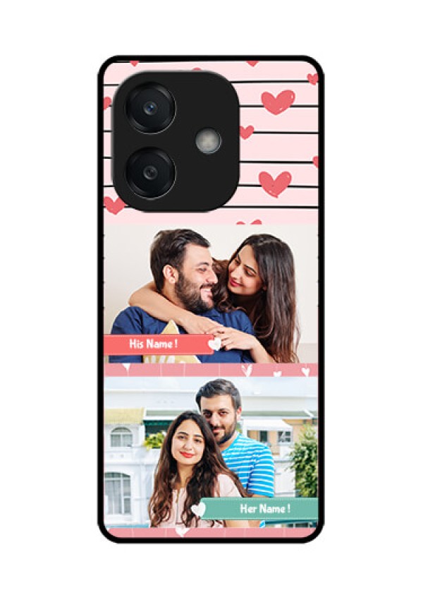 Oppo A3 5G Custom Glass Phone CasePhoto With Heart Design
