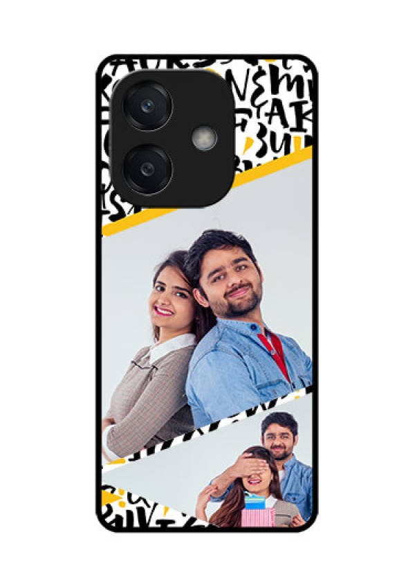 Oppo A3 5G Custom Glass Phone CaseLetters Pattern Design