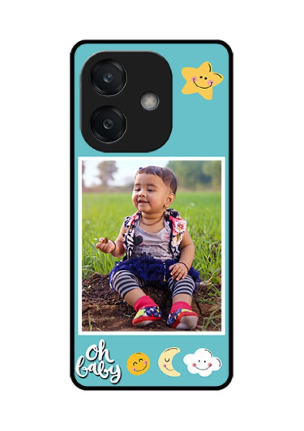 Oppo A3 5G Custom Glass Phone CaseSmiley Kids Stars Design
