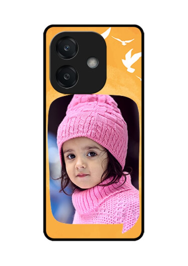 Oppo A3 5G Custom Glass Phone CaseWater Color Design With Bird Icons
