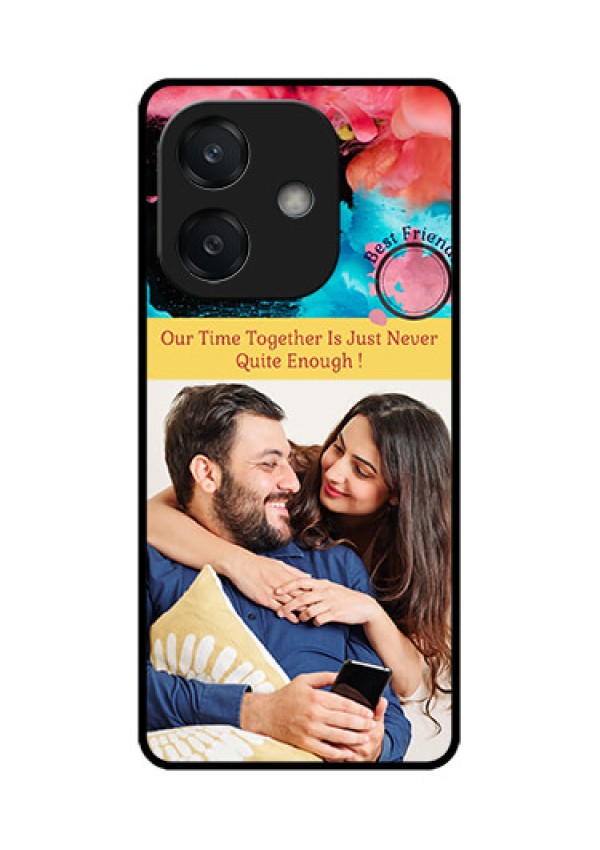 Oppo A3 5G Custom Glass Phone CaseQuote With Acrylic Painting Design
