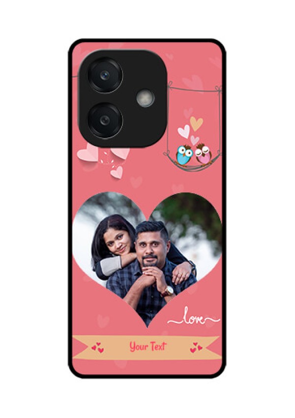 Oppo A3 5G Custom Glass Phone CasePeach Color Love Design