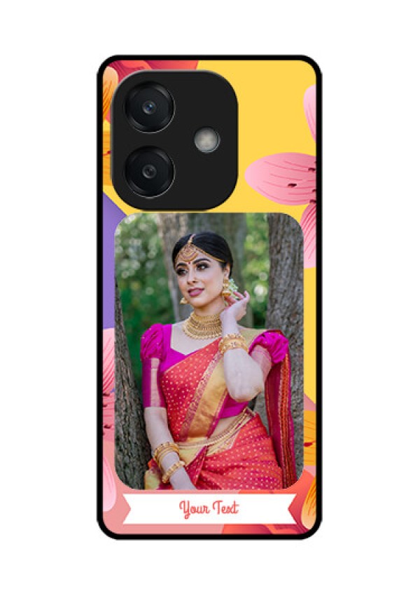 Oppo A3 5G Custom Glass Phone Case3 Image With Vintage Floral Design