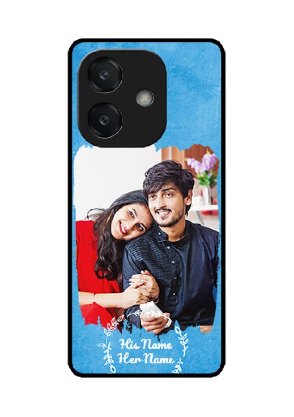 Oppo A3 5G Custom Glass Phone Case - Blue Color Vintage Design