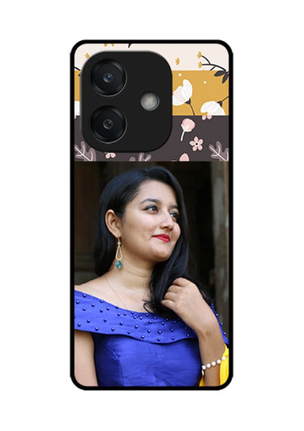 Oppo A3 5G Custom Glass Phone CaseStylish Floral Design