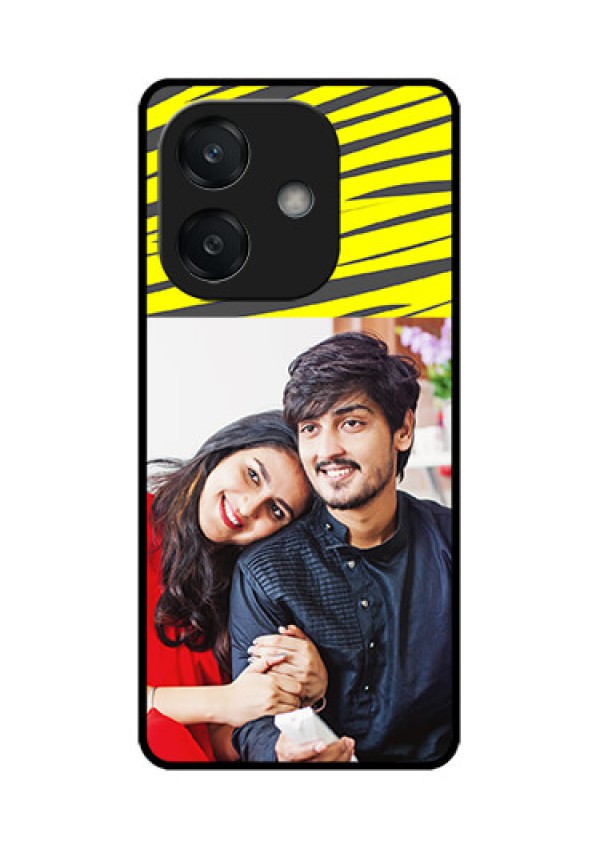 Oppo A3 5G Custom Glass Phone CaseYellow Abstract Design