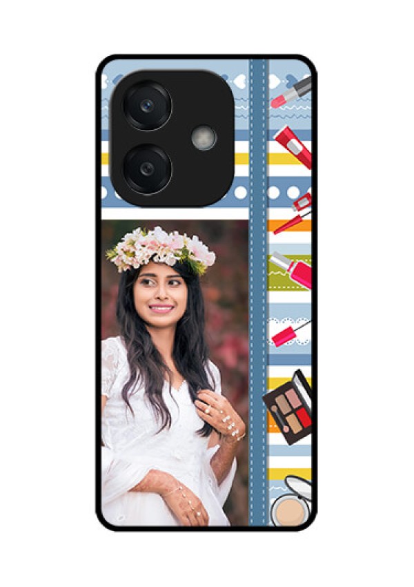 Oppo A3 5G Custom Glass Phone CaseMakeup Icons Design