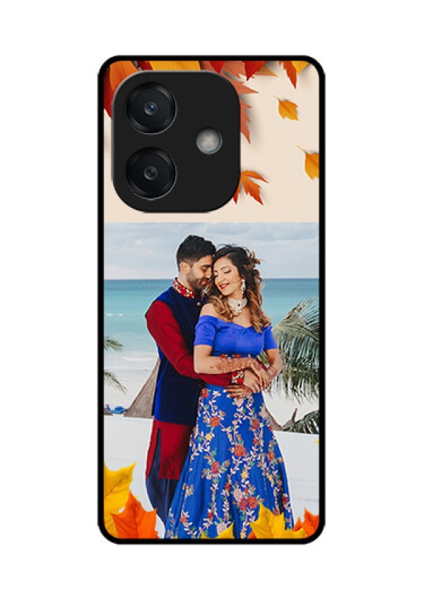 Oppo A3 5G Custom Glass Phone CaseAutumn Maple Leaves Design
