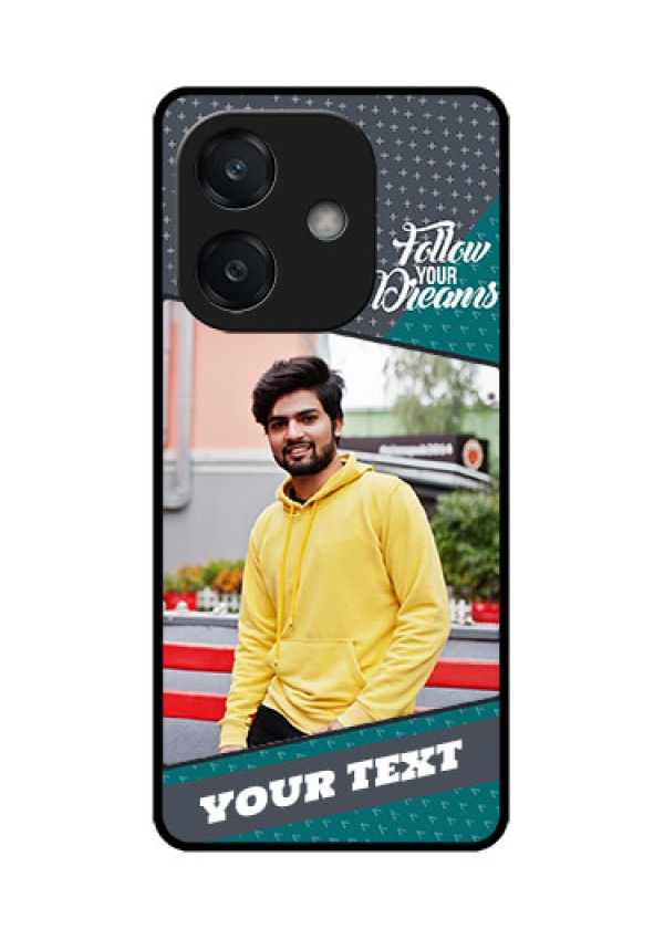 Oppo A3 5G Custom Glass Phone CaseBackground Pattern Design With Quote