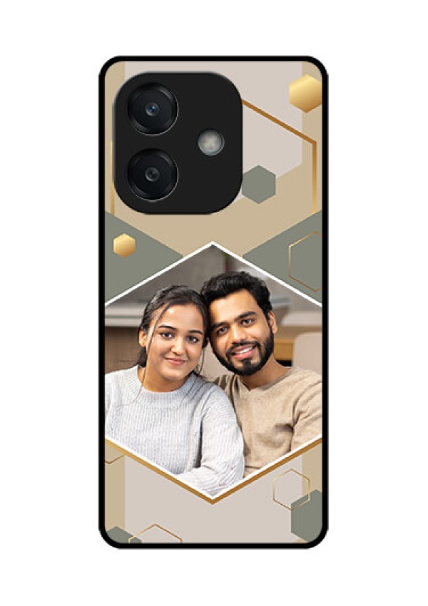 Oppo A3 5G Custom Glass Phone CaseStylish Hexagon Pattern Design