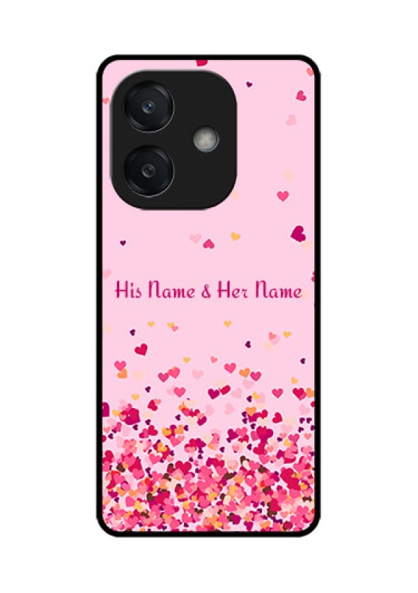 Oppo A3 5G Custom Glass Phone CaseFloating Hearts Design