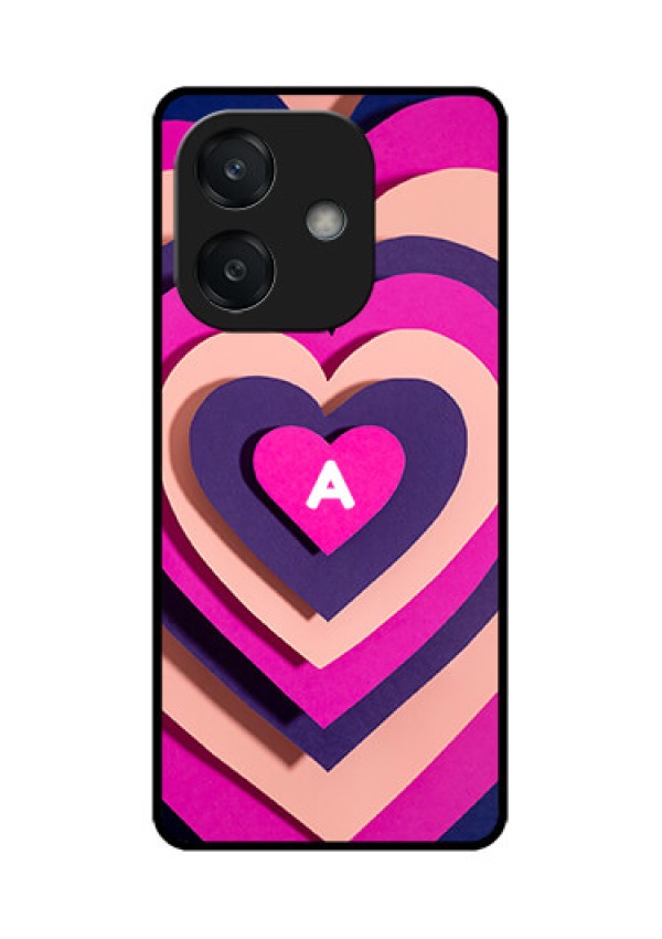 Oppo A3 5G Custom Glass Phone CaseCute Heart Pattern Design
