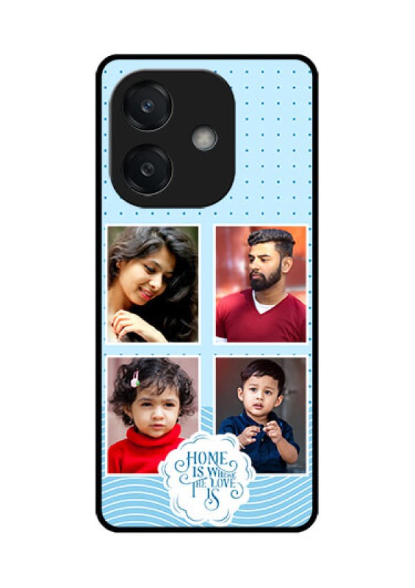 Oppo A3 5G Custom Glass Phone CaseCute Love Quote With 4 Pic Upload Design