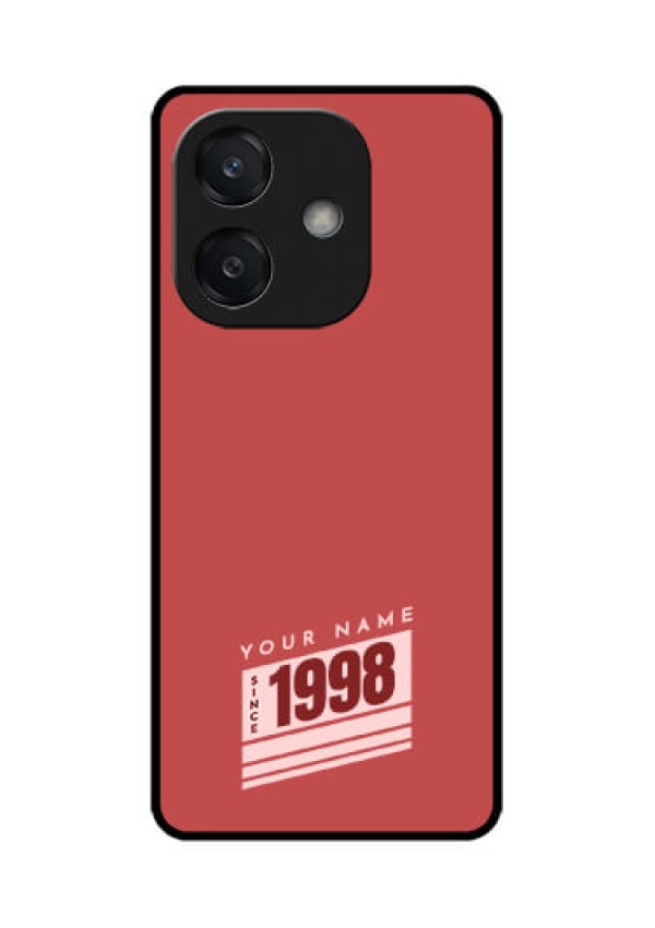 Oppo A3 5G Custom Glass Phone CaseRed Custom Year Of Birth Design